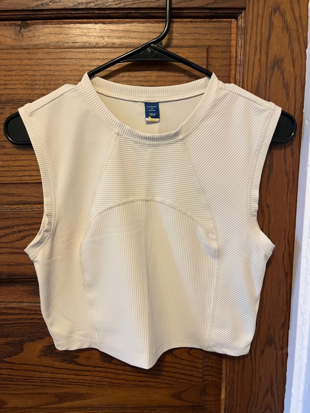 Old Navy White Ribbed Sleeveless Crop Tank